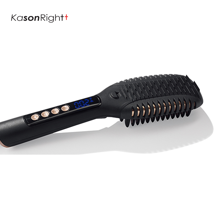 Escova alisadora de cabelo com volume de onda lateral 3 em 1, display LED, multi pente de cabelo com aquecimento e alisamento rápido MCH