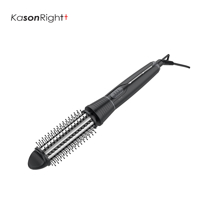 Modelador de cabelo aquecido elétrico, aquecimento rápido ptc, 2 configurações de temperatura, volume indicador led, escova de cabelo com aquecimento rotativo