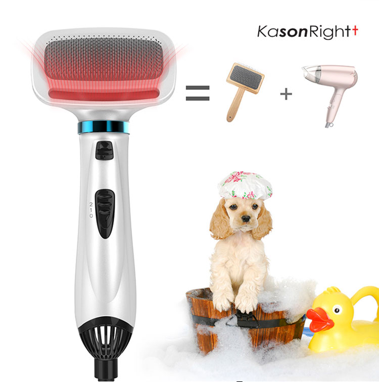 Escova cortadora portátil para cães e gatos, 300 W, 2 em 1, secador de cabelo para animais de estimação, baixo ruído, secador e escova para cuidados com animais de estimação